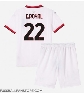 AC Milan Emerson Royal #22 Replik Auswärtstrikot Kinder 2024-25 Kurzarm (+ Kurze Hosen)